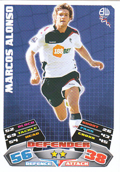 Marcos Alonso Bolton Wanderers 2011/12 Topps Match Attax #60